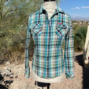 Vintage Western Vintage 70s 80s Texwood Plaid Cotton Pearl Snap Cowboy Shirt